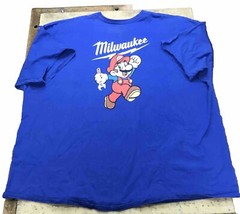 Milwaukee Power Tools Mario Mash-Up T Shirt – Mens 5XL Blue – Bootleg Fast Ship