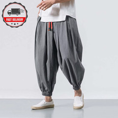 Fgkks Spring Men Loose Harem Pants Chinese Linen Overweight Sweatpants High Qual