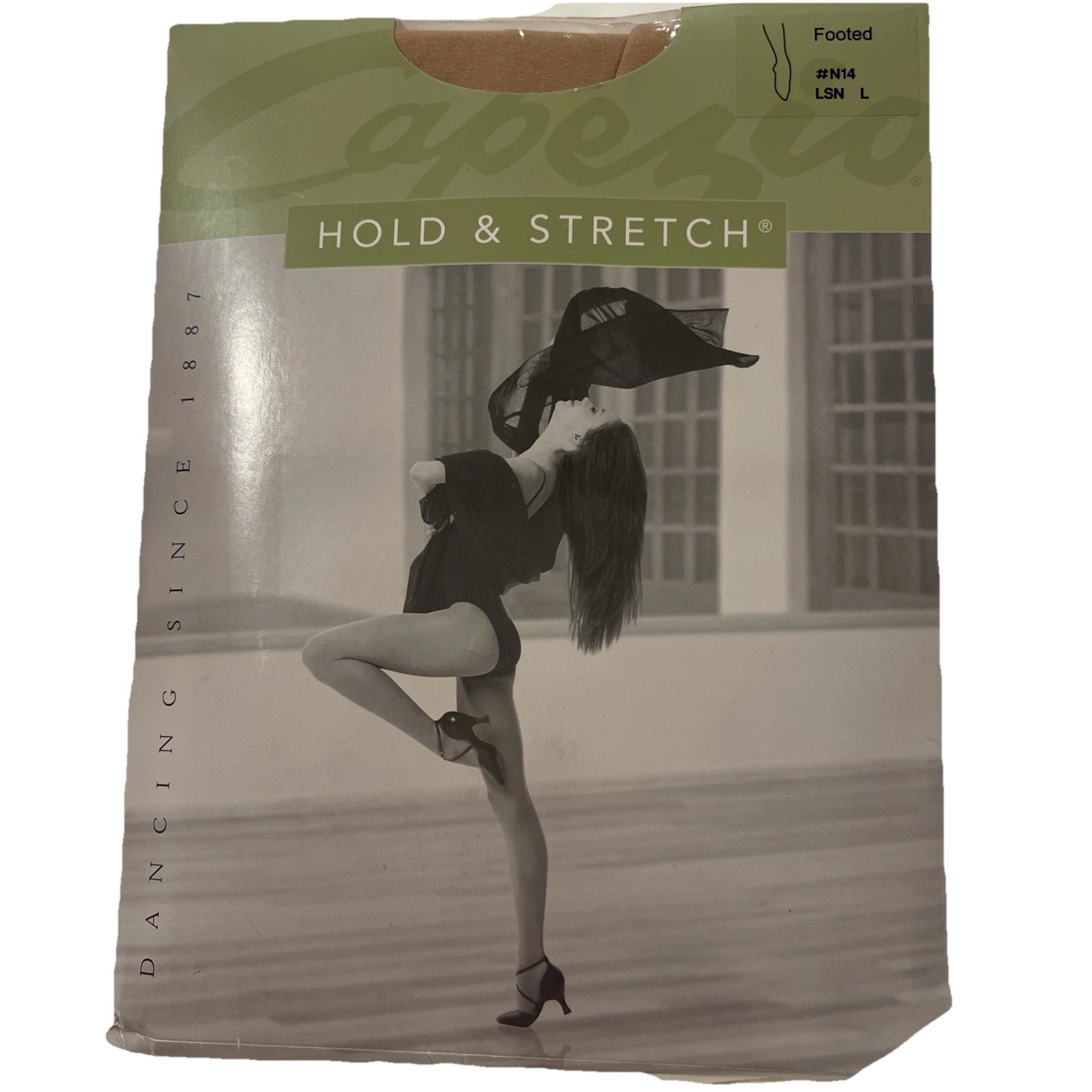 CAPEZIO Women’s “Hold & Stretch” Footed Tight Light Suntan Large #N14 New