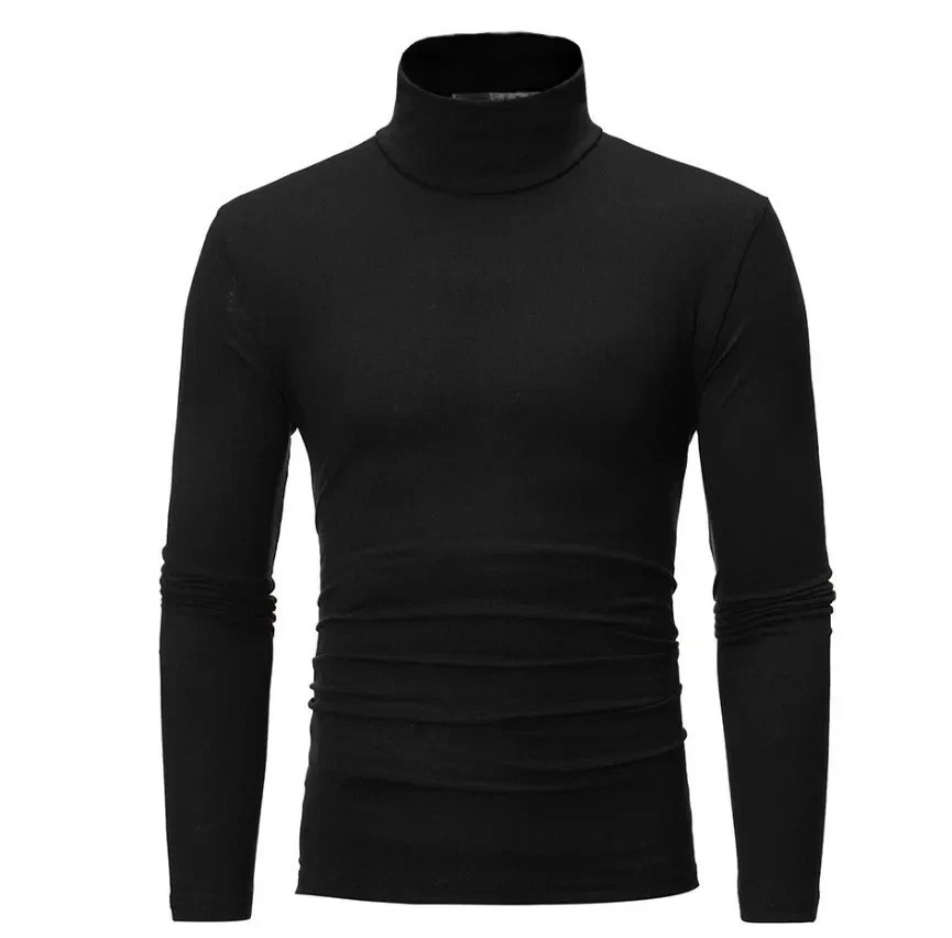 Mens Turtleneck Basic Pullover Long Sleeve Jumper Top Casual Slim Fit T-Shirt** gallery