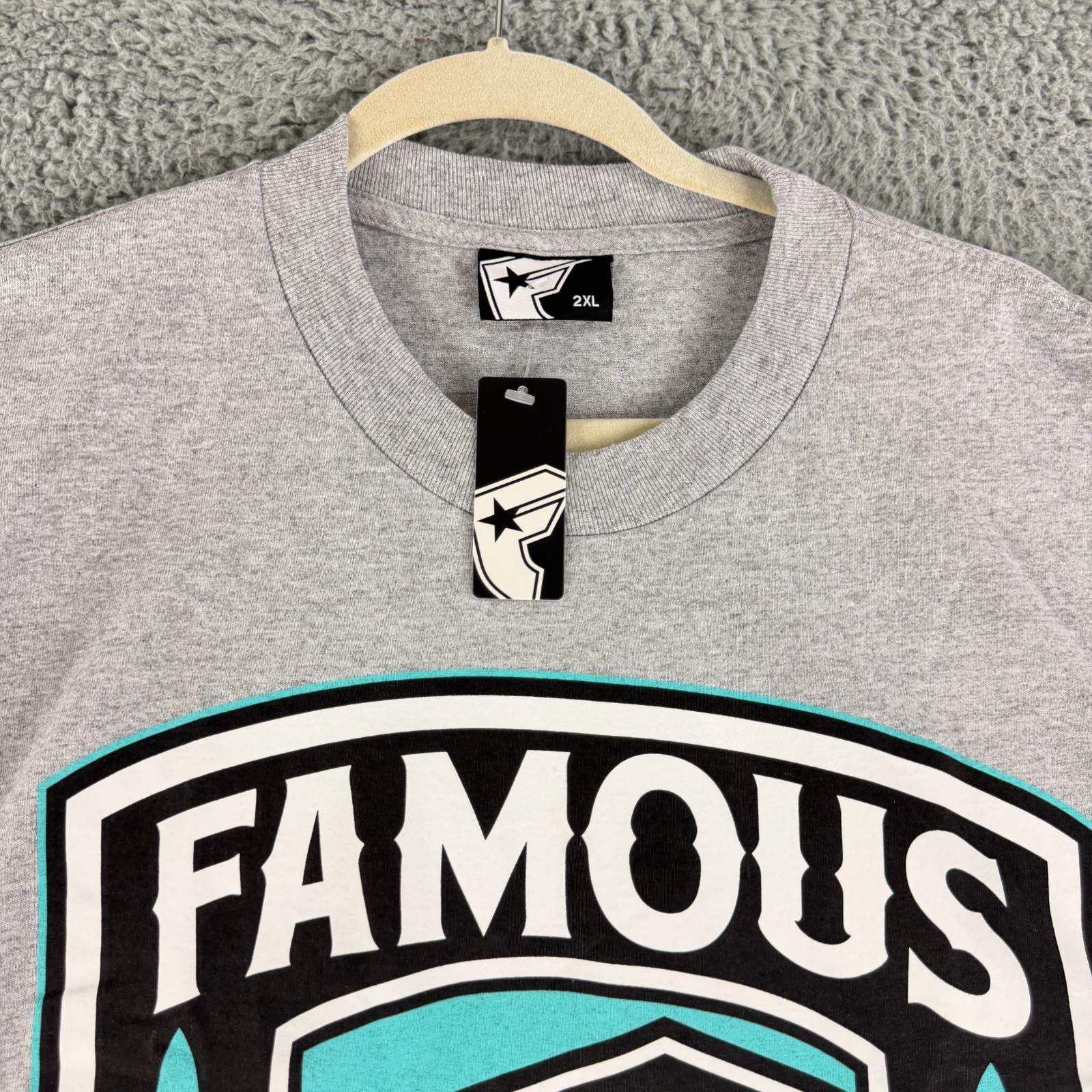 Famous Stars and Straps T-Shirt Mens Size 2XL Gray Graphic Print Crew Neck SS gallery