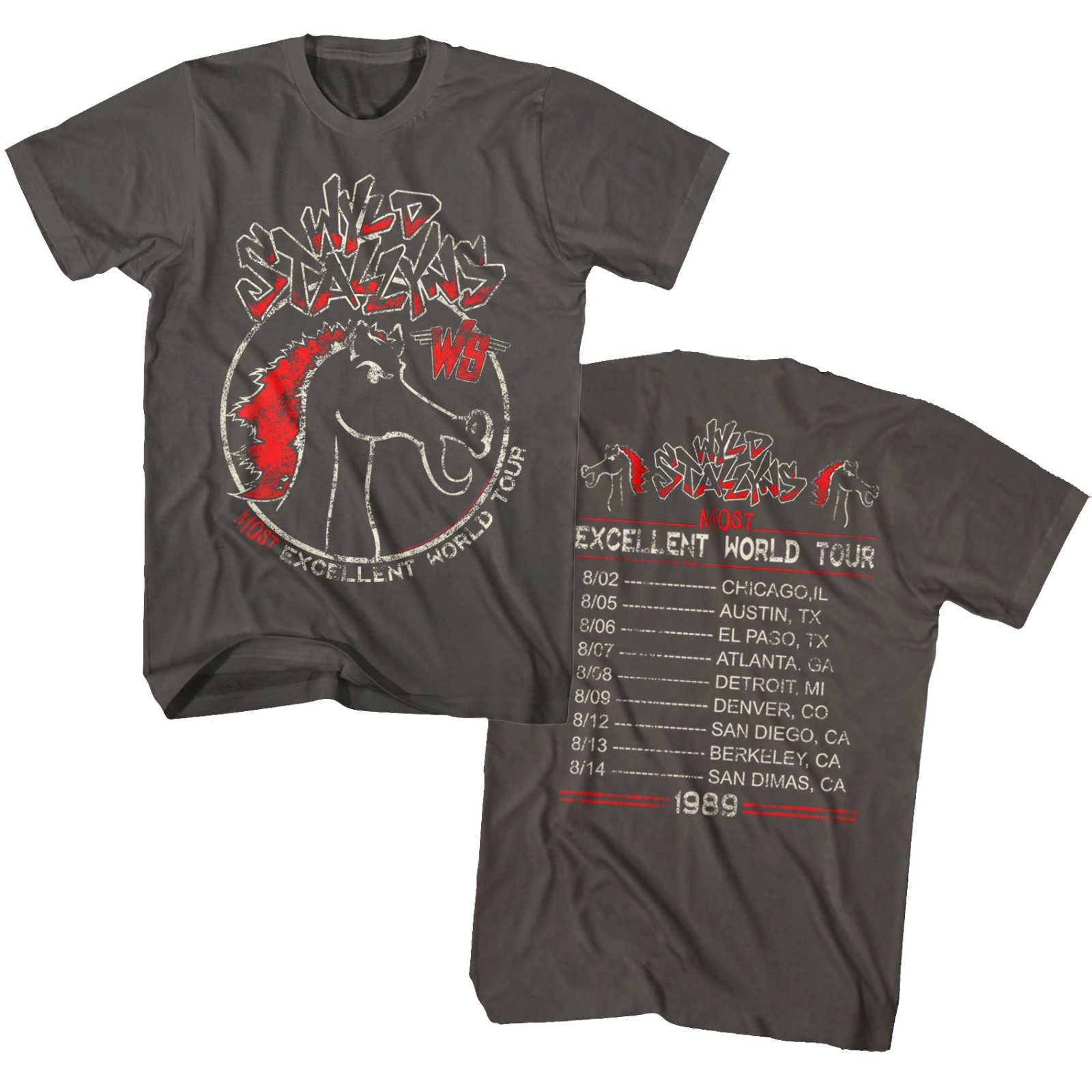 Bill & Ted Wyld Stallyns Most Excellent World Tour 1989 Men's T Shirt Rock Merch gallery