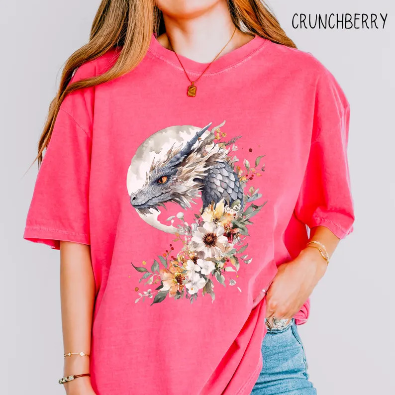 Vintage Moon Dragon Fantasy Art Comfort Tee Shirt Men Women Soft gallery