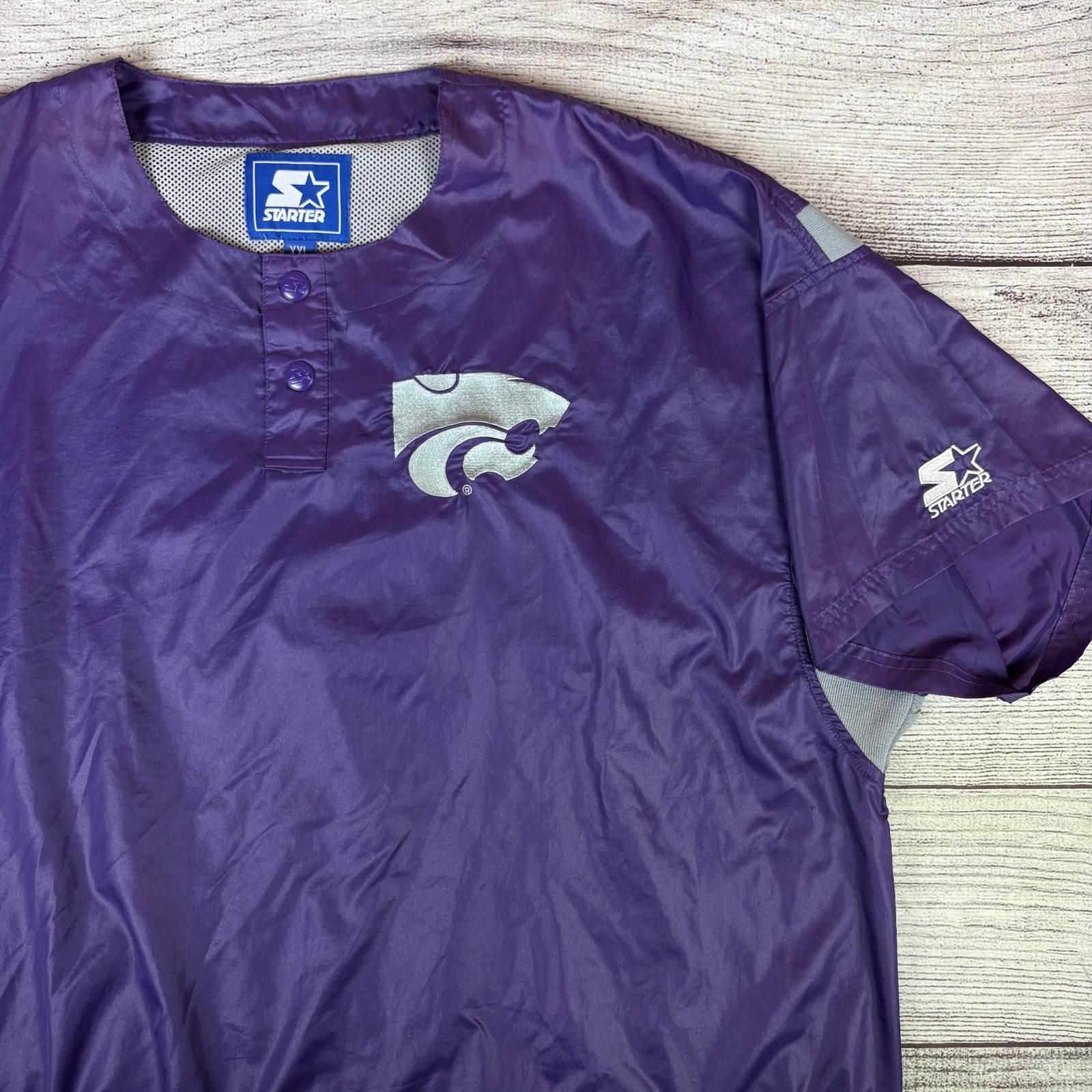 Vintage 1990s Starter Kansas State Wildcats Windbreaker Pullover Shirt size XXL