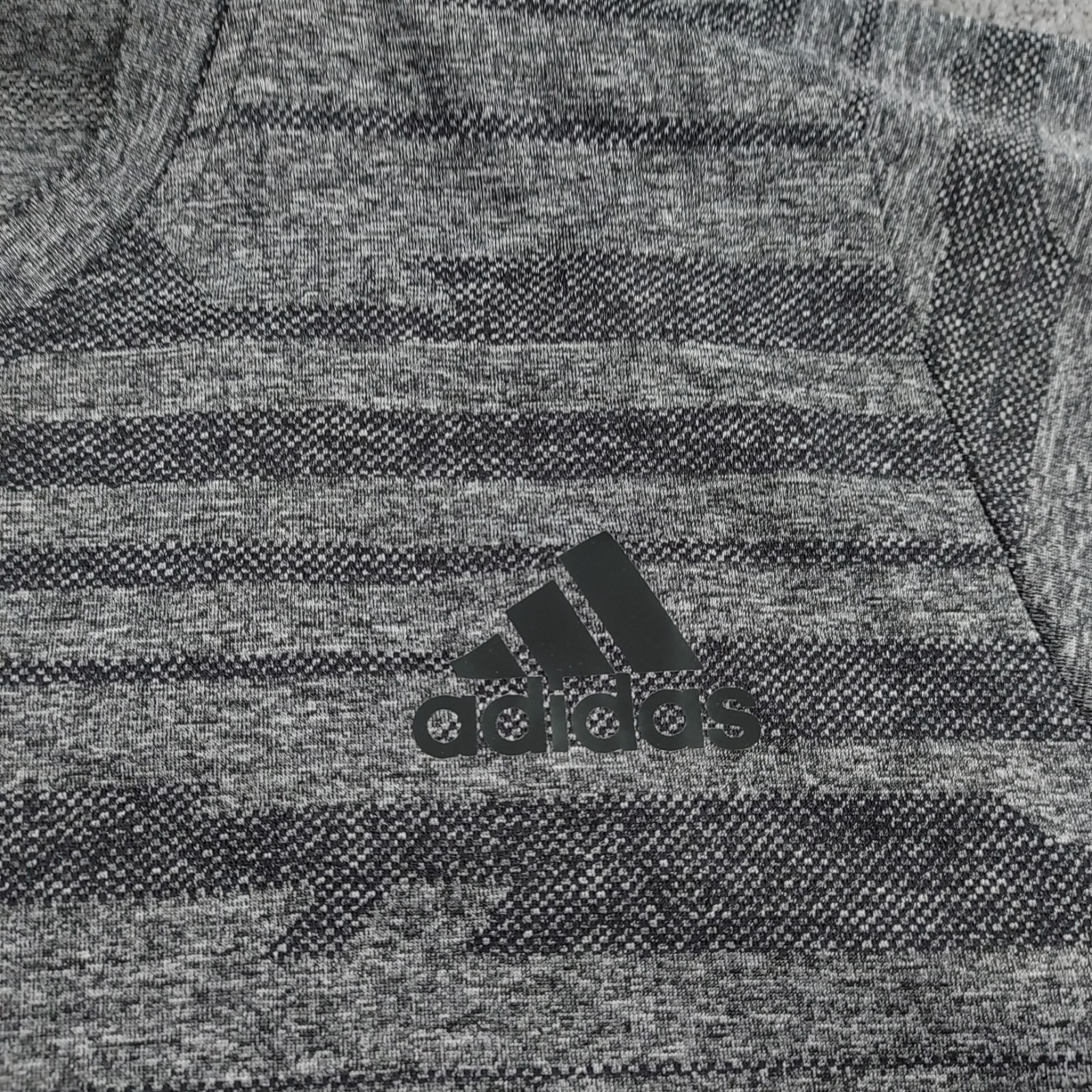 Adidas Shirt Mens Large Grey Abstract Gym Fitness Training Running Top gallery