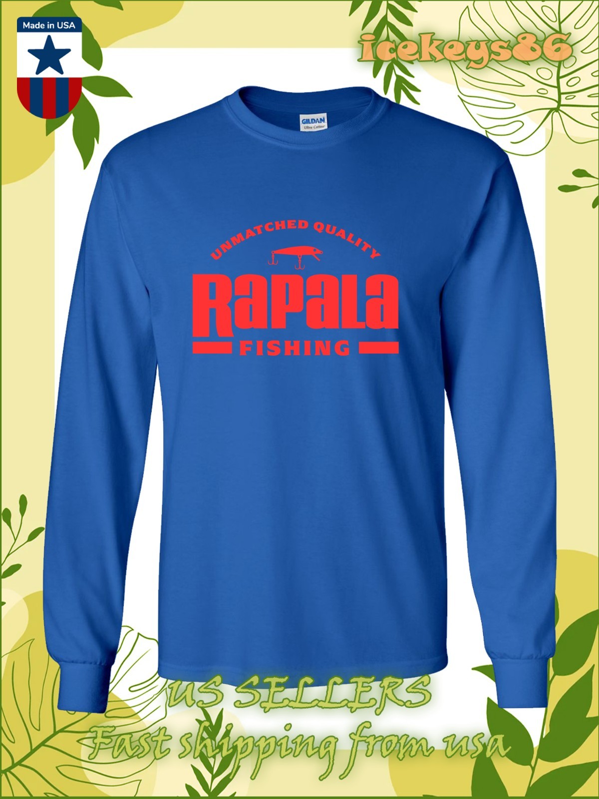 New Rapala Fishing Gear Logo Men's Long Sleeve T-Shirt American Size T-Shirt gallery