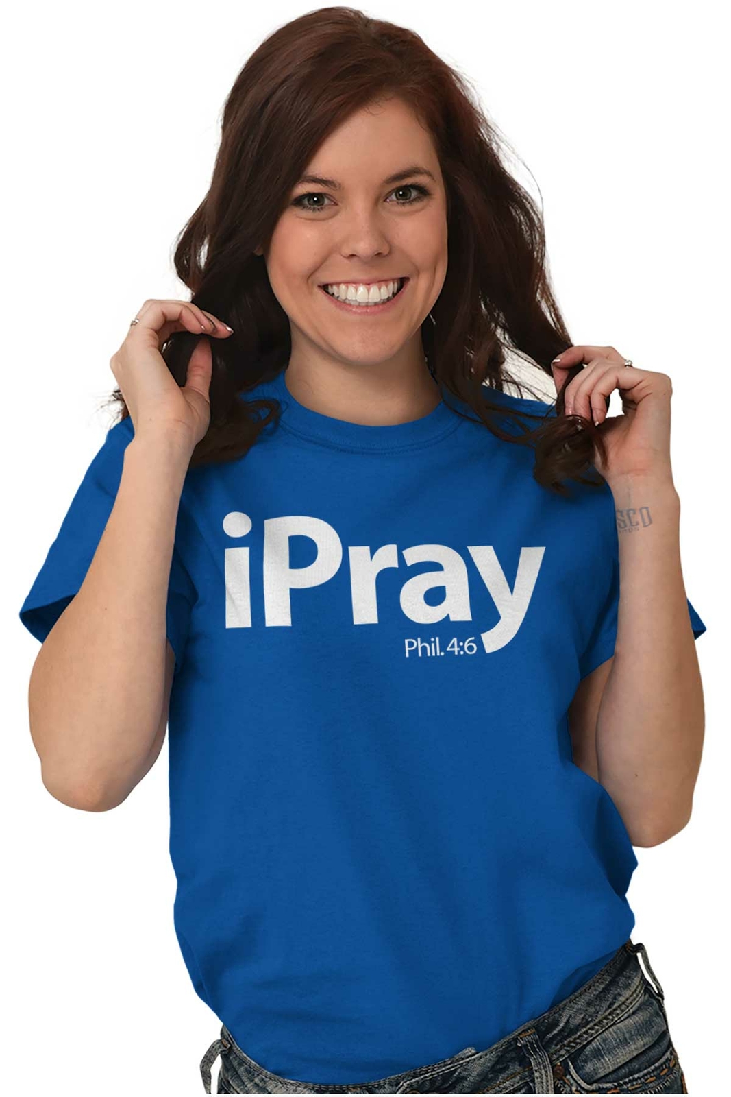 I Pray Religious Philippians Christian Bible Womens or Mens Crewneck T Shirt Tee gallery