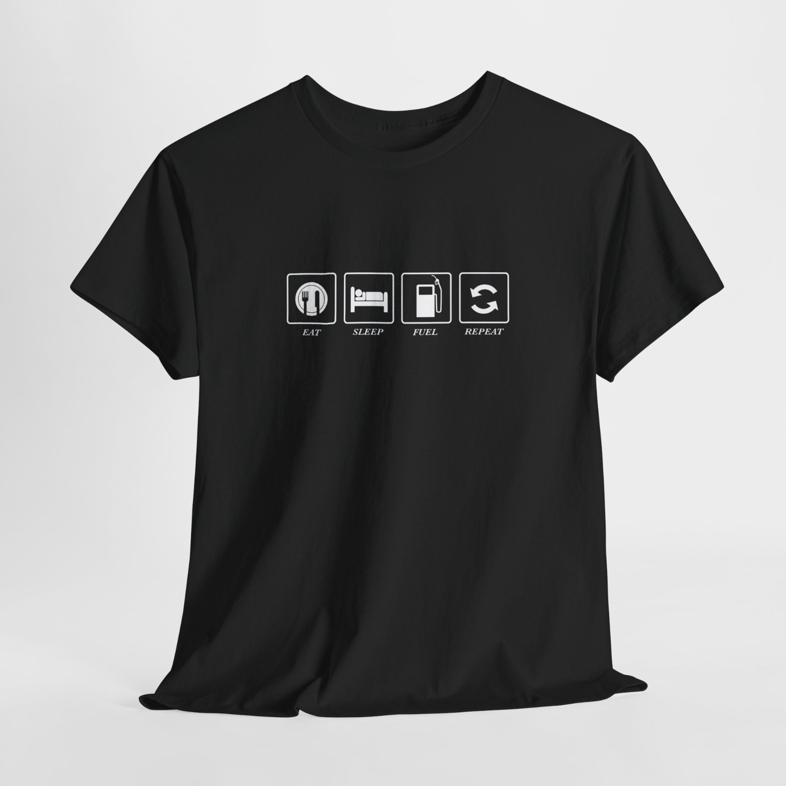 Gearhead Routine T-Shirt, Eat Sleep Fuel Repeat Tee, Gift for Petrolheads gallery