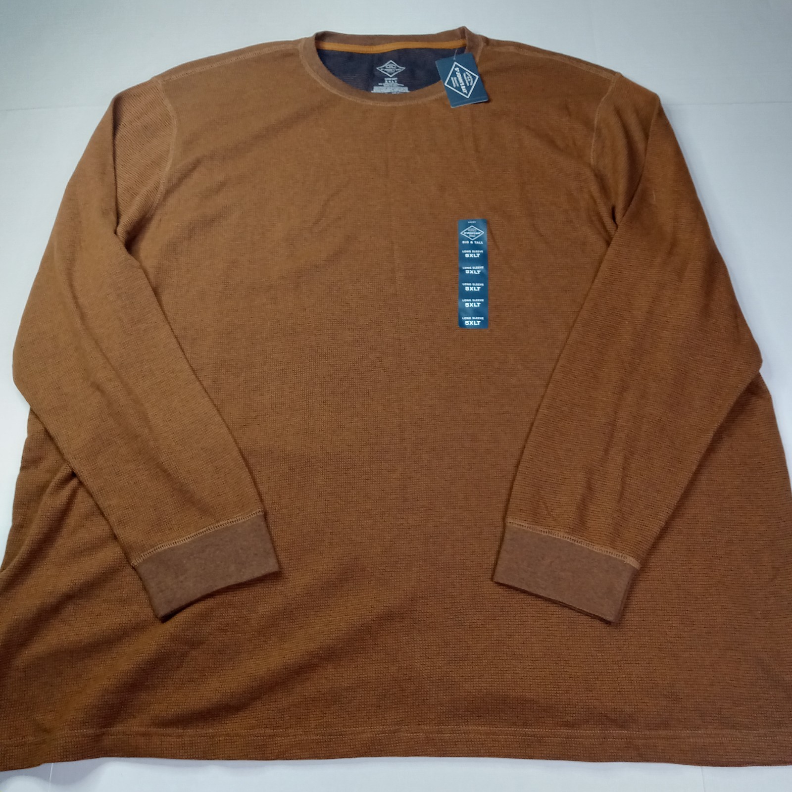 St. John's Bay Long Sleeve Waffle Knit Thermal Shirt Men's Size 5XLT Monk Brown gallery