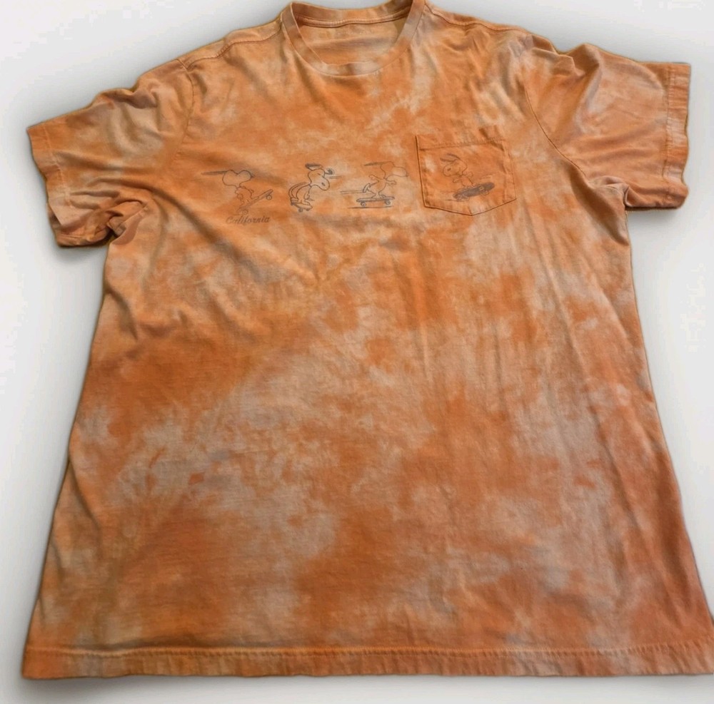 American Eagle Outfitters Snoopy and Woodstock T shirt Mens XXXL Orange Pocket