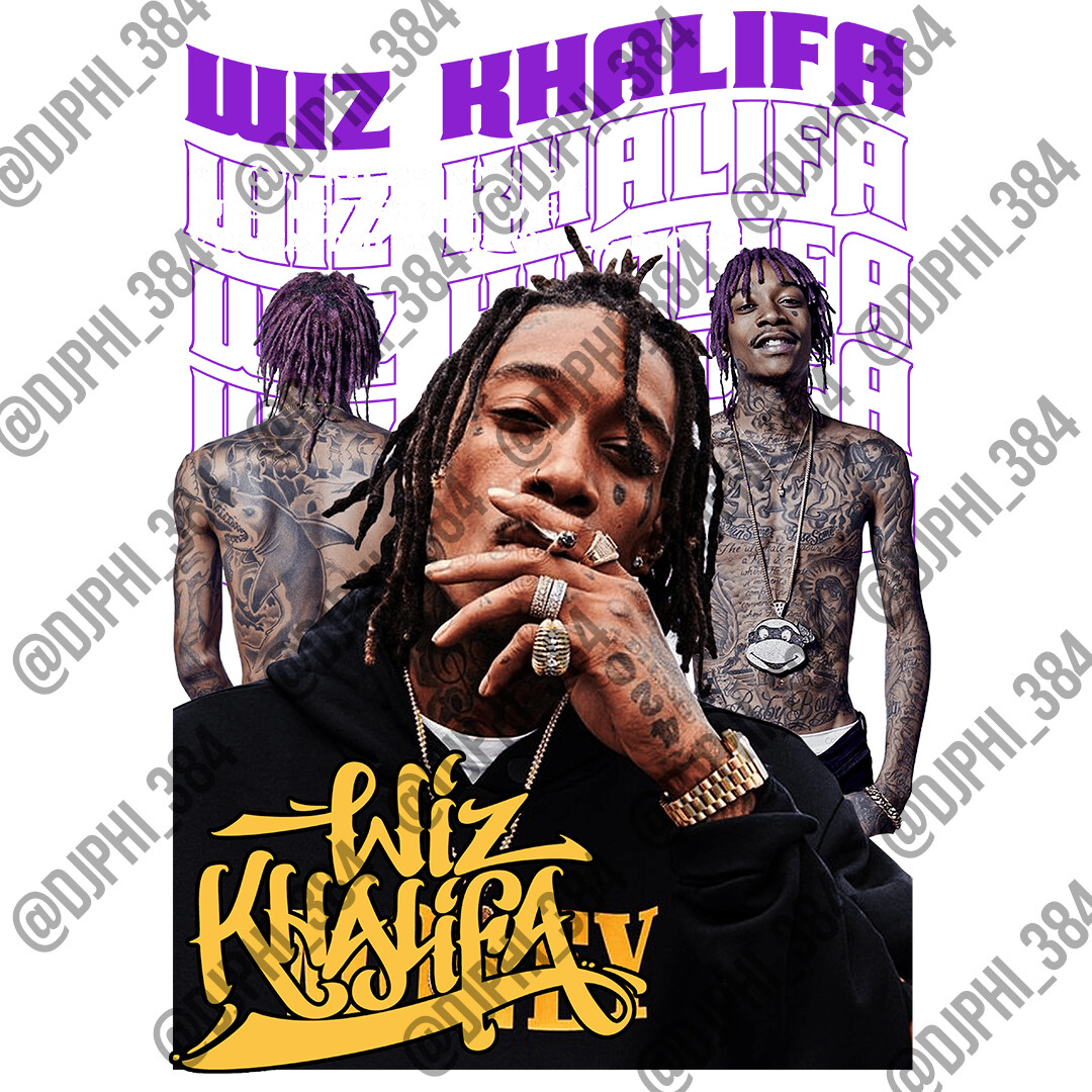 CUSTOM T SHIRT WIZ KHALIFA RAPPER MUSIC HIP HOP R&B VINTAGE TEE ARTIST POP gallery