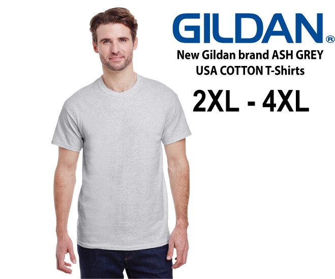Gildan Brand USA Cotton T-Shirt Ash Grey 2XL 4XL Heavyweight 6 oz G200 gallery