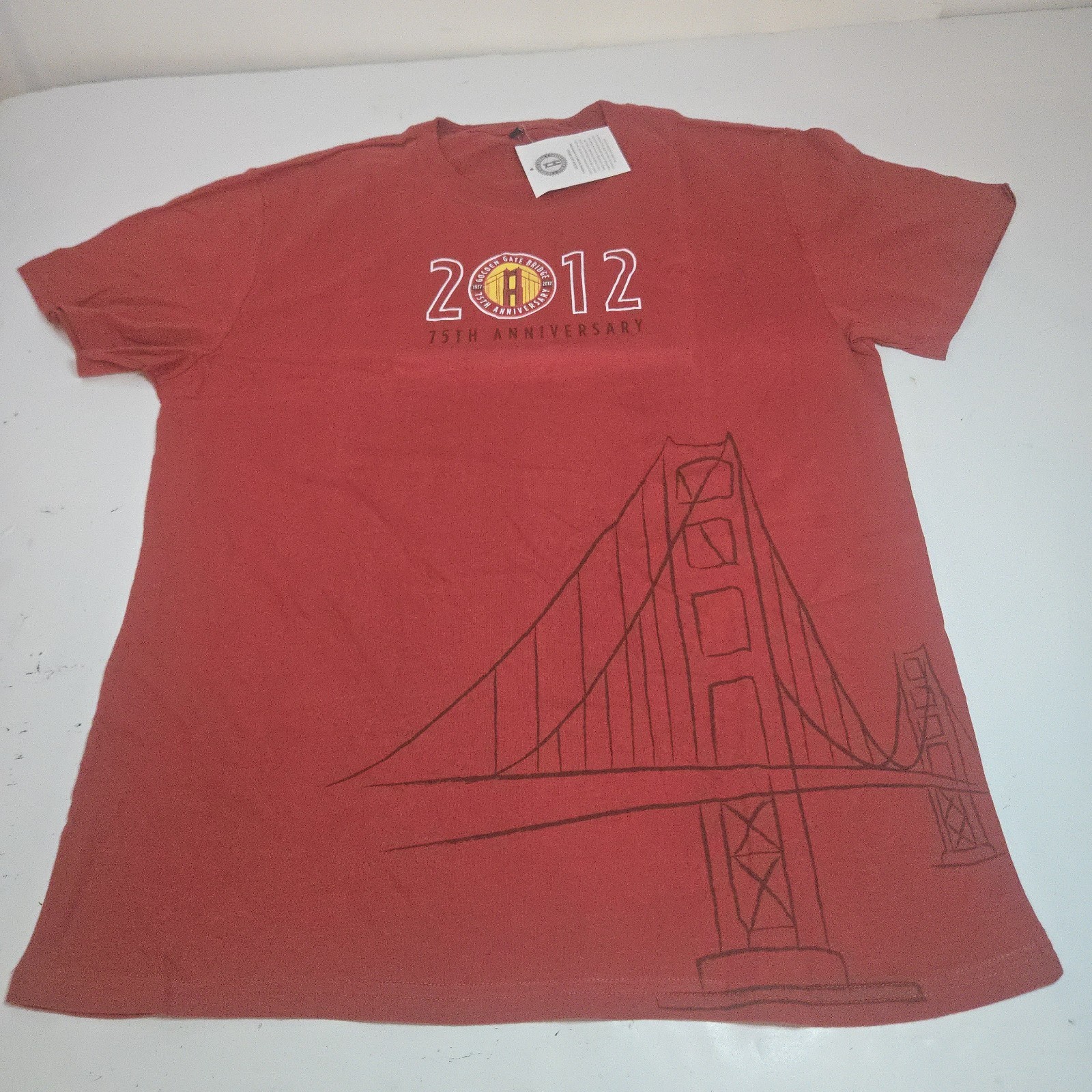 Golden Gate Bridge 75th Anniversary T-Shirt 2012 Red Graphic San Francisco XL gallery