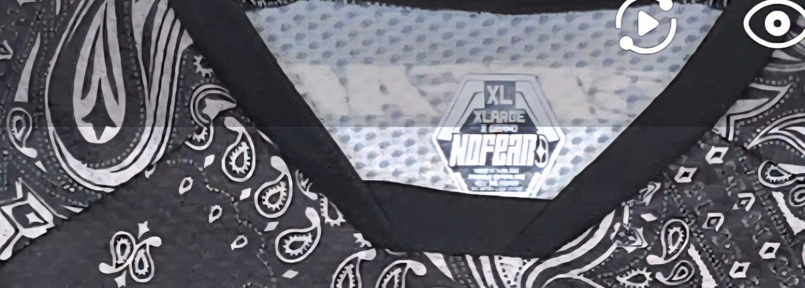 No Fear Rogue Series Motocross Jersey Mens XL Black White Paisley Y2K MX BMX gallery