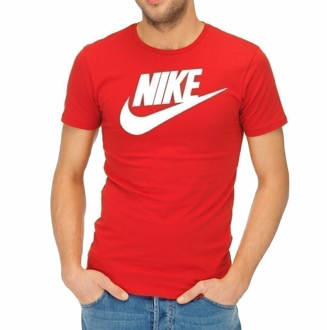Nike Men's Athletic Wear Short Sleeve Logo Swoosh Printed Gym Active T-Shirt gallery