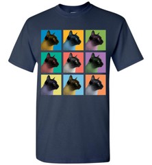 Siamese Cat Pop Blocks T-Shirt – Men Women Youth Kids Tank Long Sleeve Tee