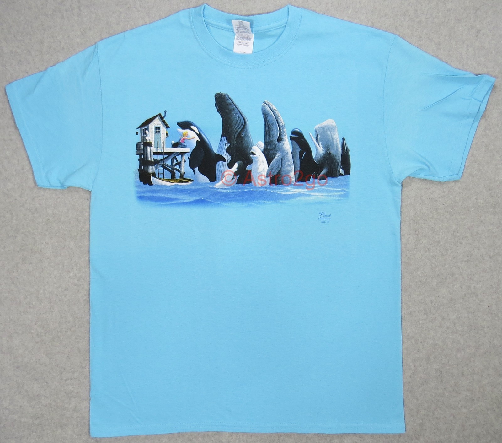 WHALE HUGGER-Orca Killer Blue Beluga Sperm Ocean Nature SLIGHT BLEMS T shirt S-L gallery