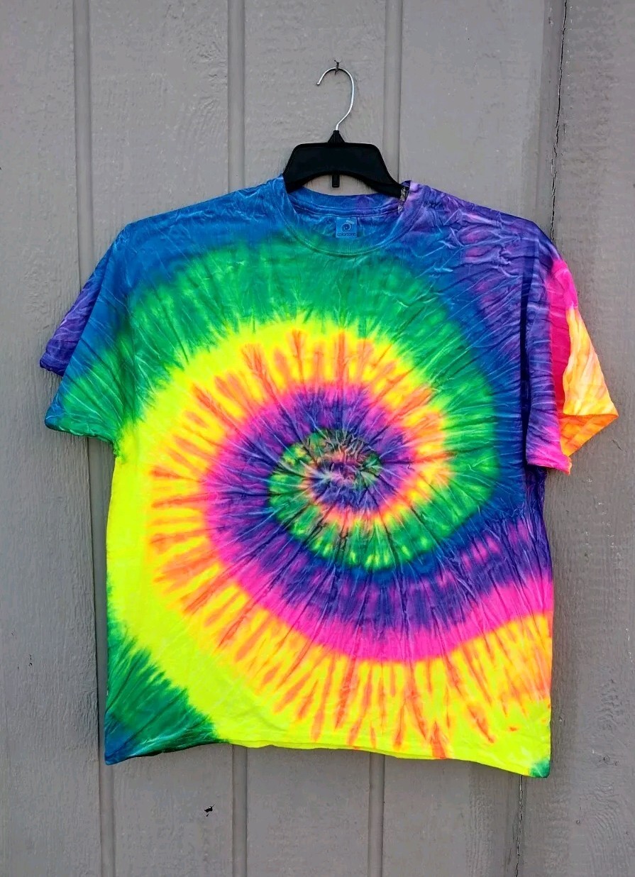 Colortone Tie Dye TD950 Adult 2XL Dyed Stylish T-Shirt Rainbow Color Burst gallery