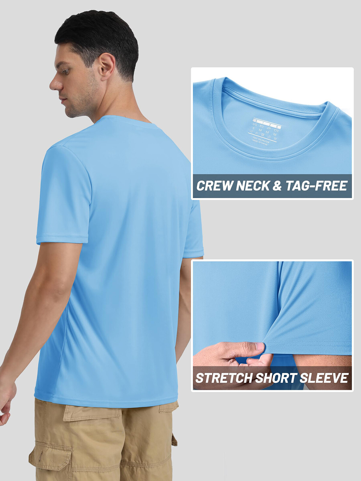 Men's UPF50+ Short Sleeve Fishing Shirts Skin Protection Swim Shirts Casual Tops gallery