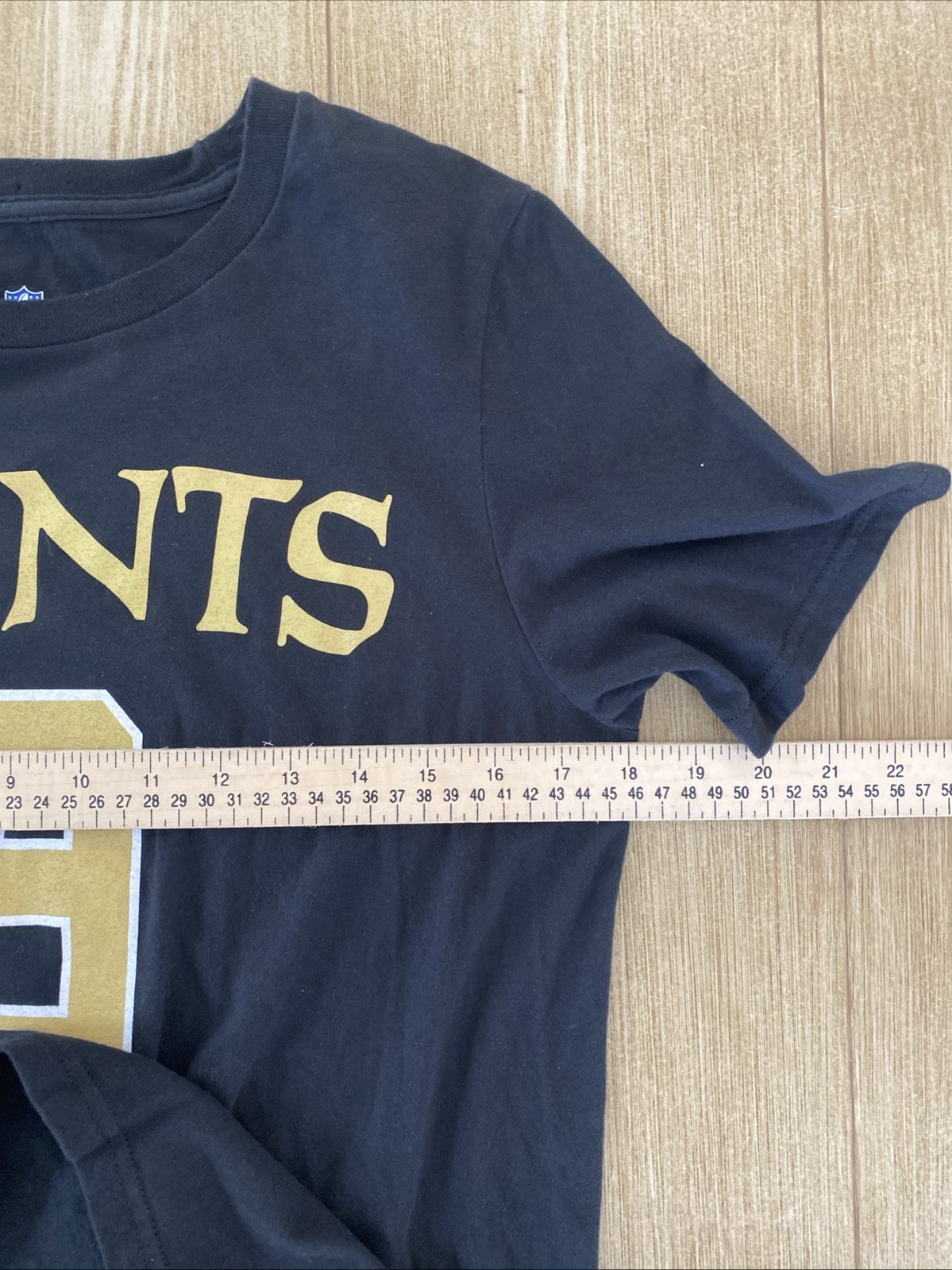 New Orleans Saints Shirt Womens NFL Brees #9 Black T-Shirt Large 14/16 NFL gallery