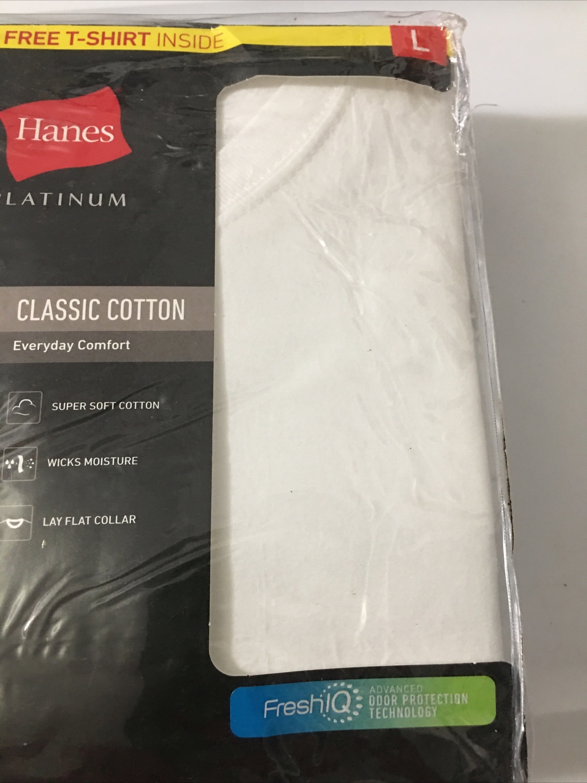 Hanes Platinum 6 Pack White T-Shirts Mens Size L Super Soft Cotton Wicking NEW gallery
