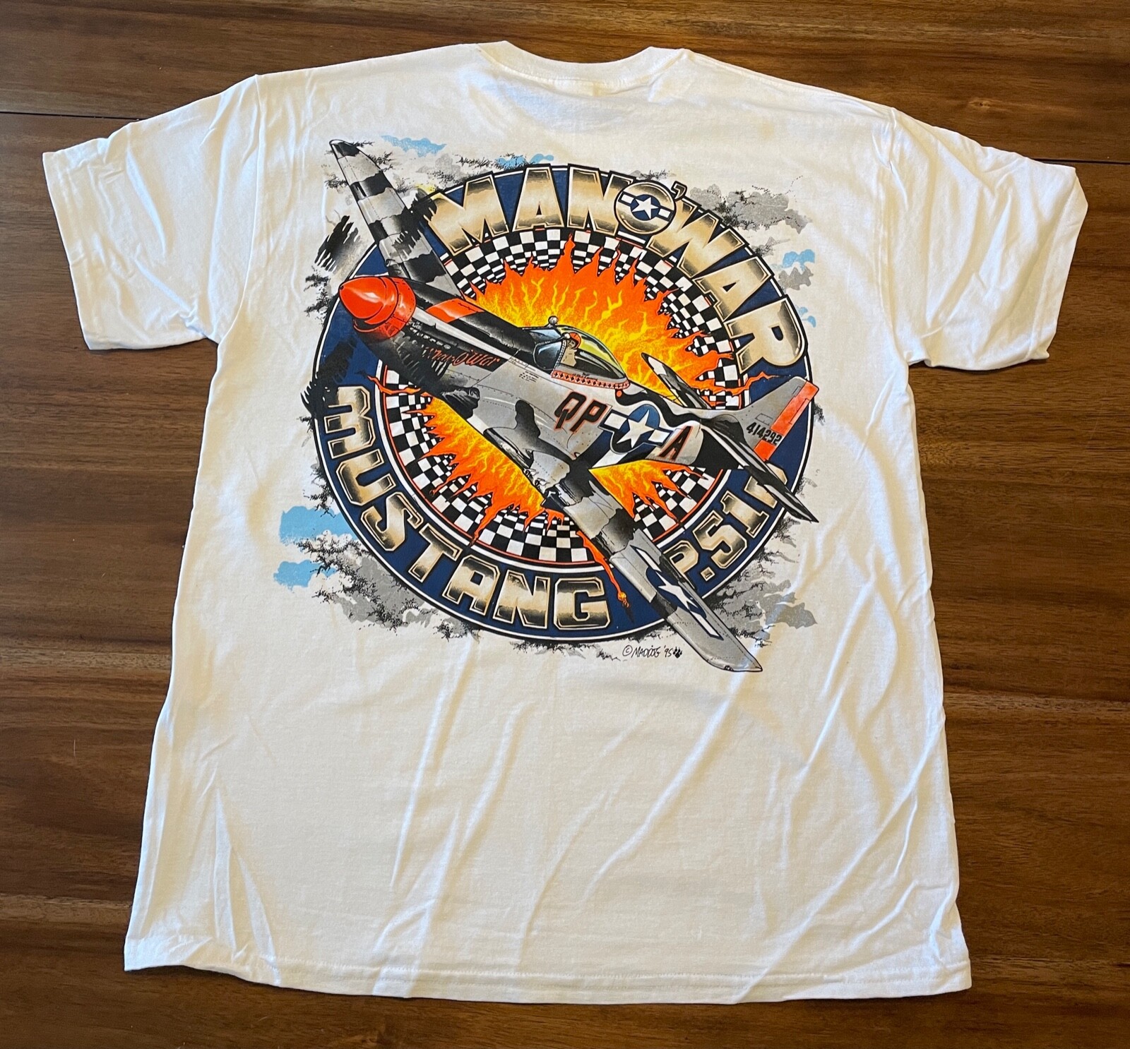 MAN-O-WAR P-51 MUSTANG SQUARE 1 AVIATION TSHIRT 2XL GILDAN PRINTED USA gallery