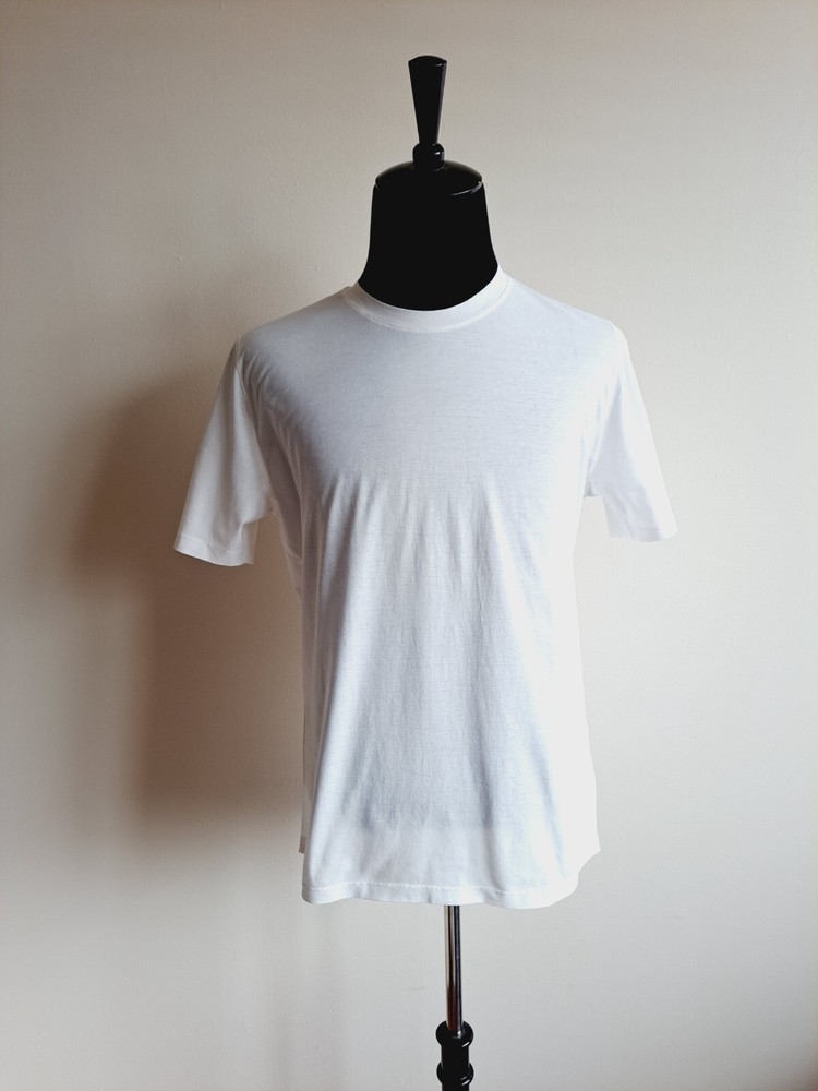 NEW Arovescio Men’s Crew Neck 100% Supima Cotton White T-shirt Size 50 / M