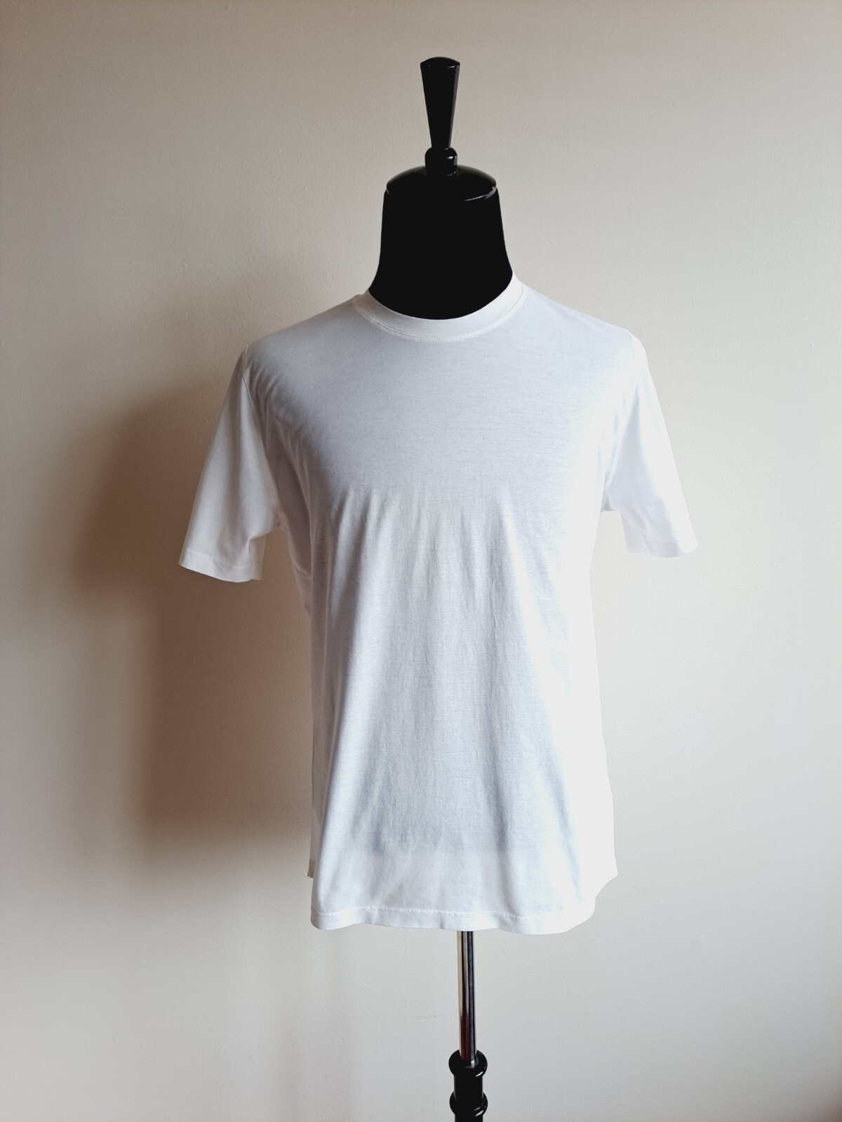 NEW Arovescio Men’s Crew Neck 100% Supima Cotton White T-shirt Size 50 / M