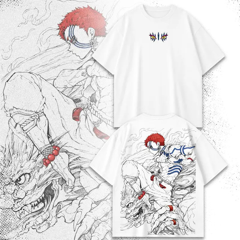 Akaza Demon Slayer Graphic Tee Dark Anime Streetwear T-Shirt