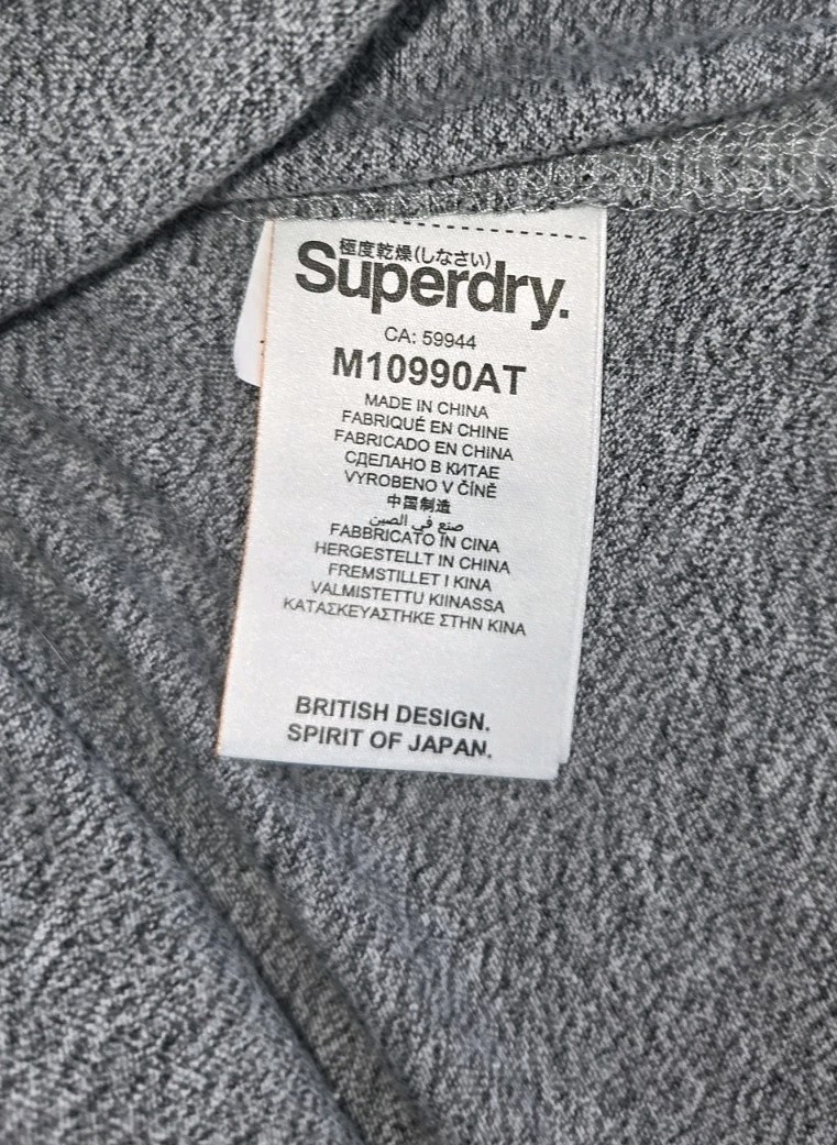 Men's 3XL Superdry Grey / White Grit T-Shirt. Multicoloured Logo. Great Cond. gallery