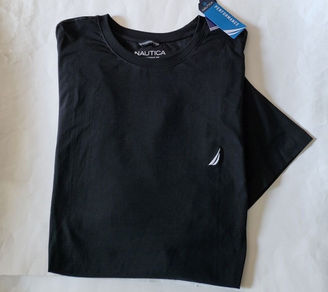 NAUTICA Mens t-shirt crew neck Size 2XL 3XL Navy Black short sleeve