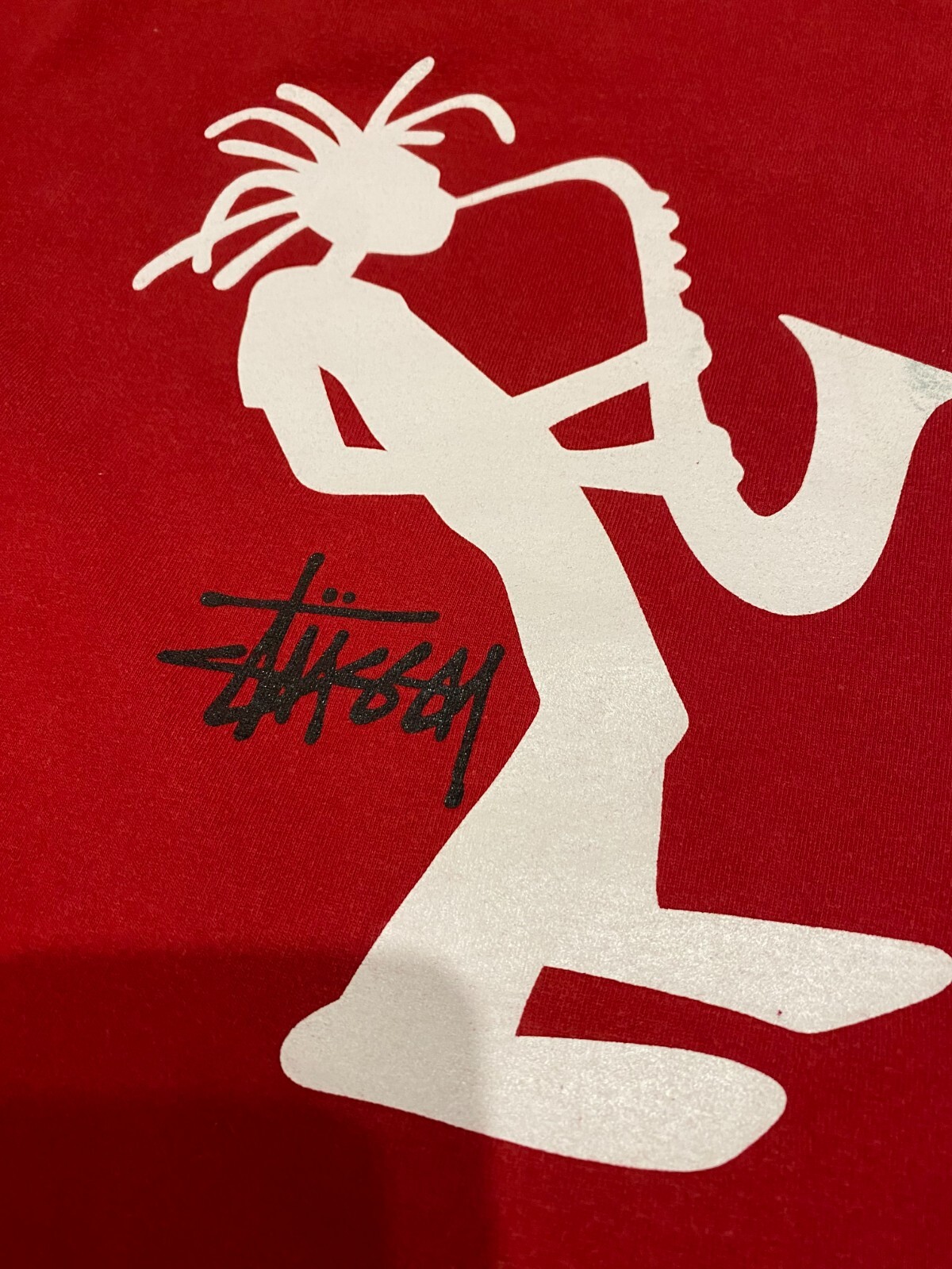 Stüssy Vintage Y2K Jazz Check T-Shirt Big Logo Size L gallery