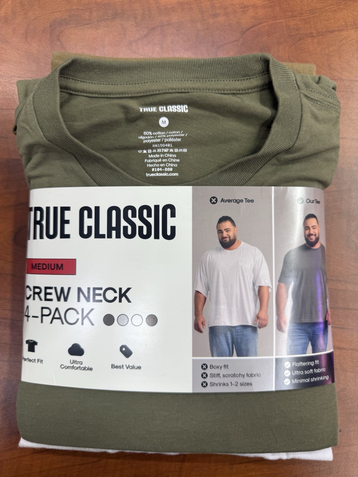 True Classic 4 Pack Crew Neck Medium T Shirts Size M gallery