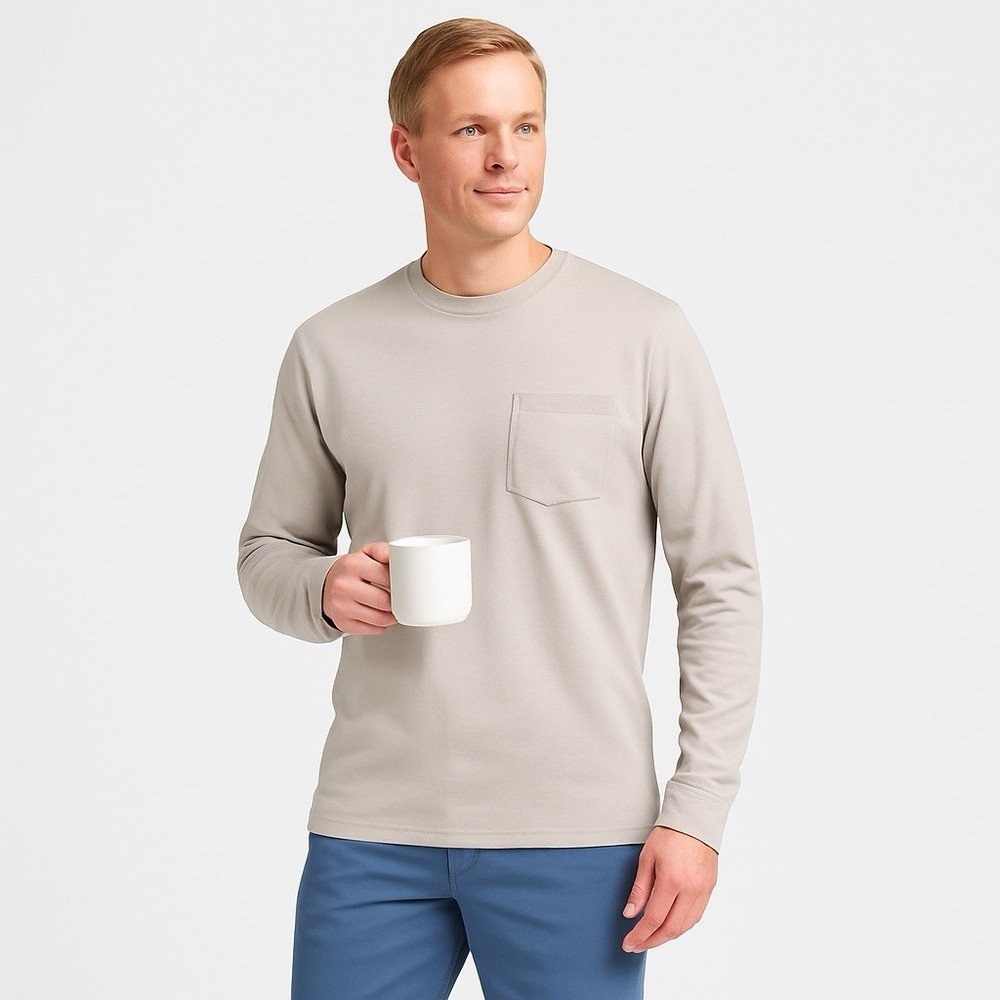 NWT Goodfellow & Co Taupe Longsleeve Men’s Size S with Pocket Retail $20