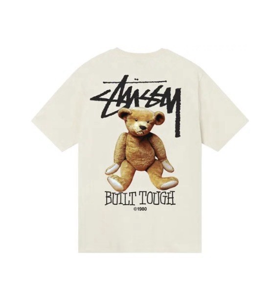 Stussy Shirt Built Tough Tee Tshirt Natural Size Large Double Sided Streetwear ✅ gallery
