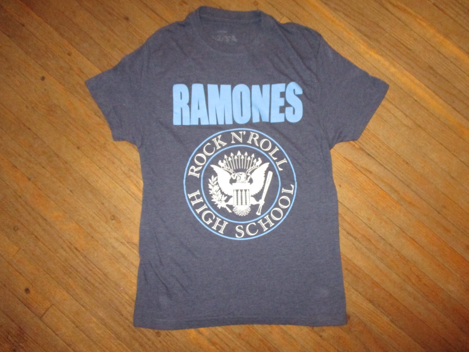 RAMONES ROCK N ROLL HIGH SCHOOL T SHIRT Retro Punk Rock Movie Blue Adult SMALL gallery