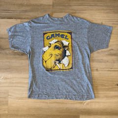 Vintage 1985 Joe Camel Cigarettes Gray Shirt Sz XL Single Stitch Americana 80s