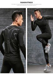 Compression T-Shirt Men’s Long Sleeve Quick Dry Cycling Running Football Top