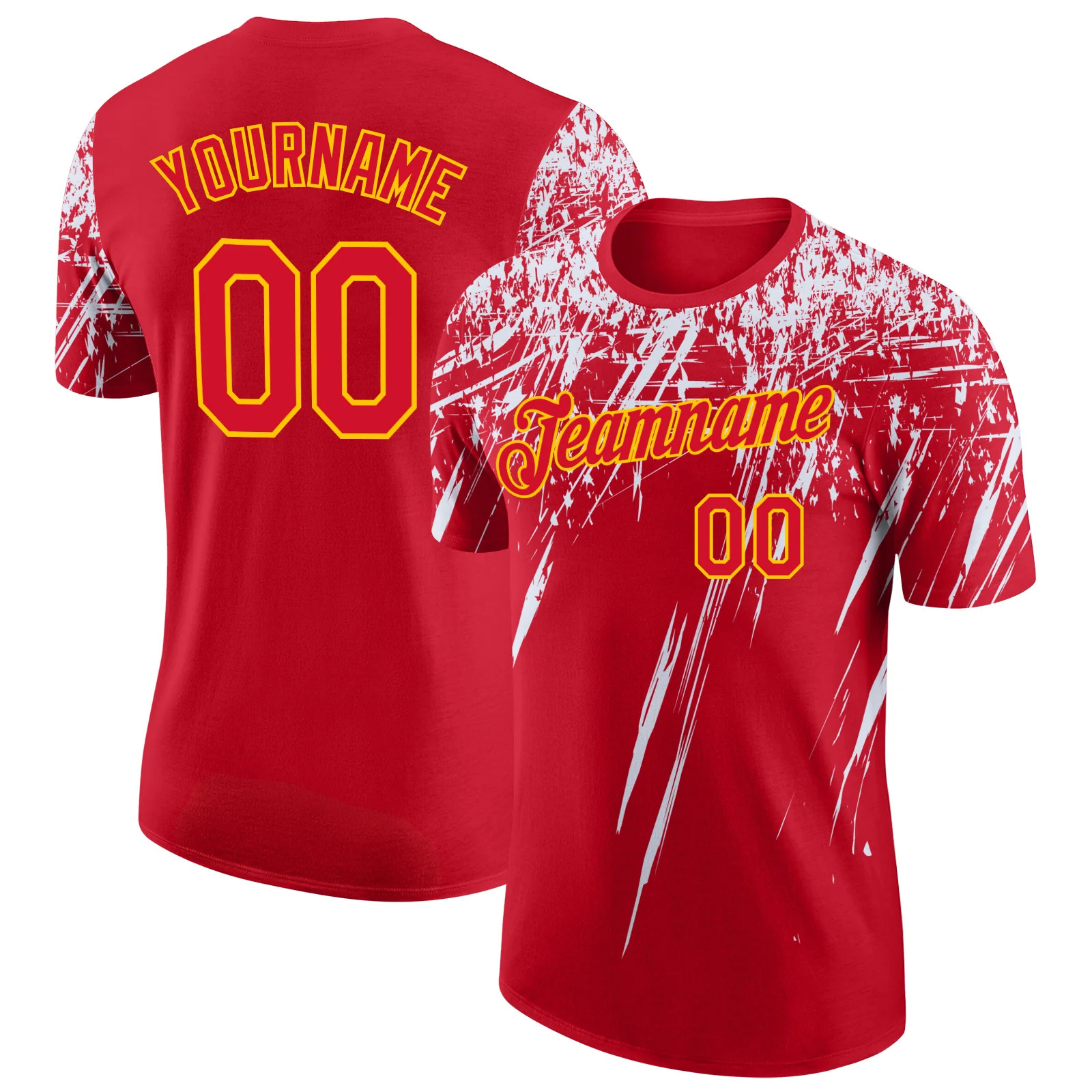 Custom Red Yellow Distressed Art Shirt Unique Birthday Gift For Women