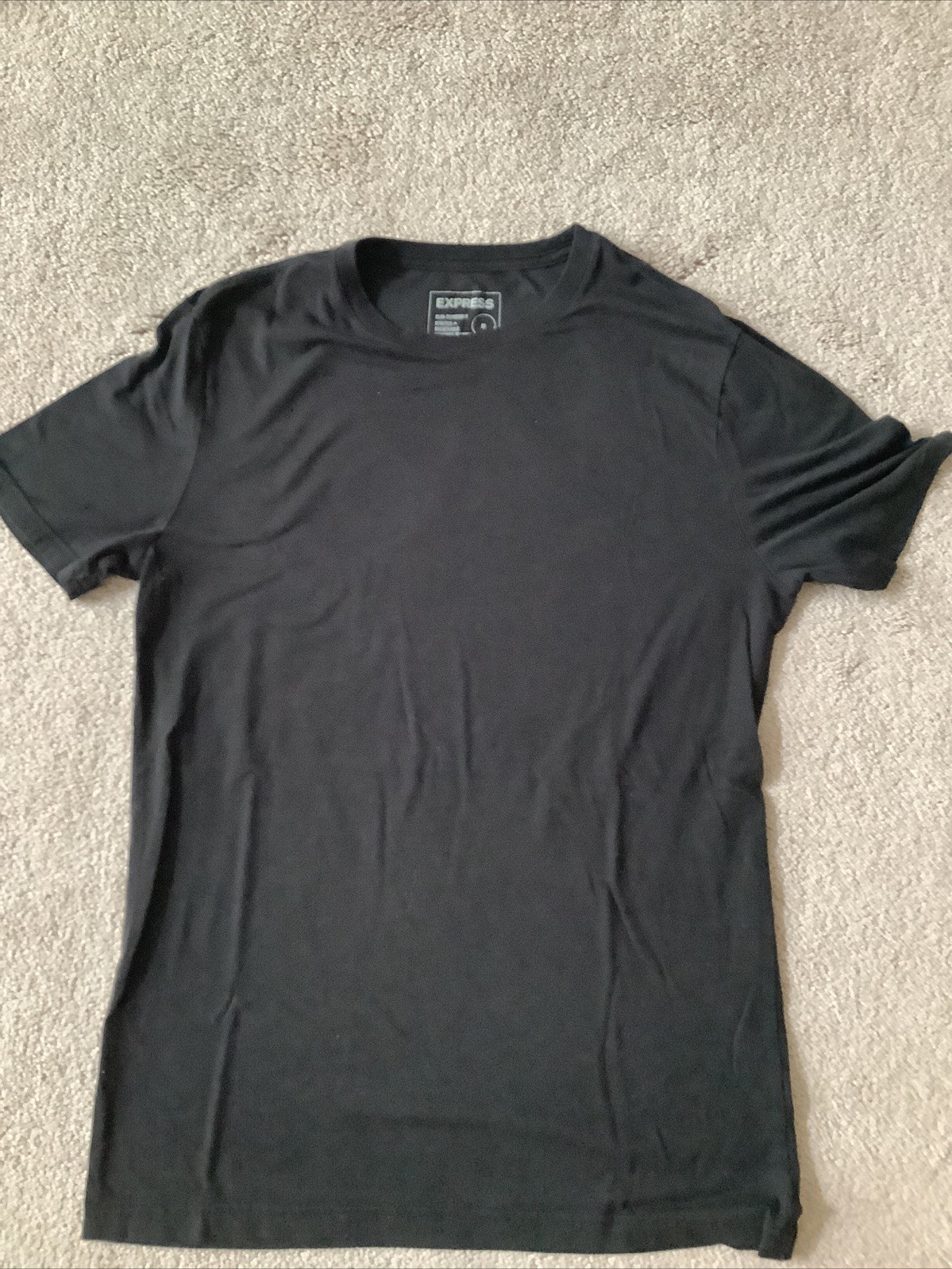 EXPRESS Super Soft Slim Men's Black Crew Neck Short Sleeve T-Shirt Medium M gallery