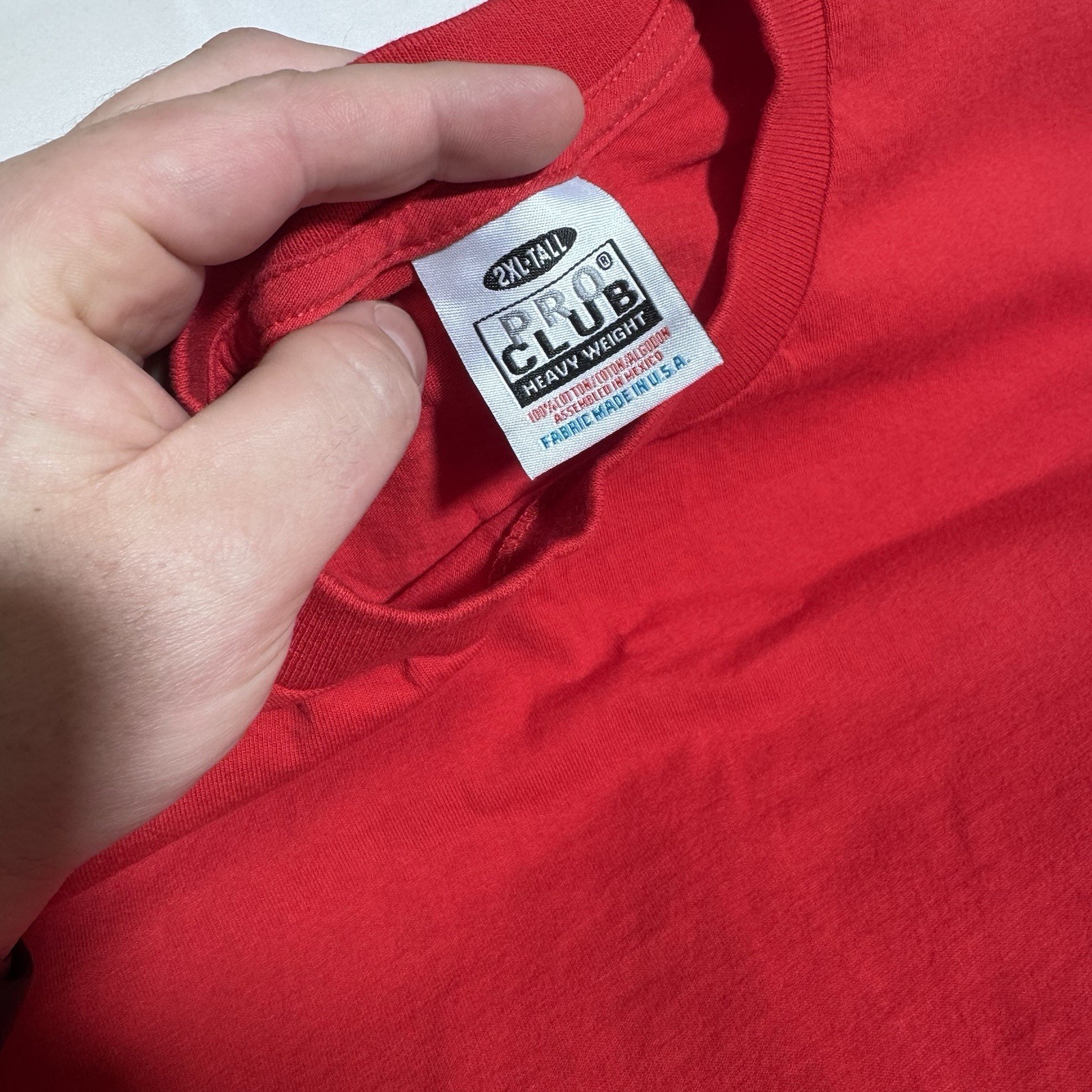 Pro Club T Shirt, RN#100418, Crew Neck, USA, All Cotton, Red, Male, 2XL gallery