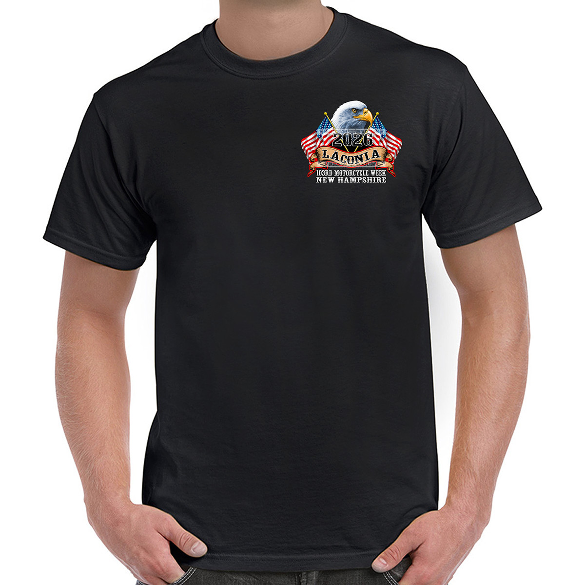 T-Shirt 2026 Laconia Motorcycle Week America Strong No Harley gallery