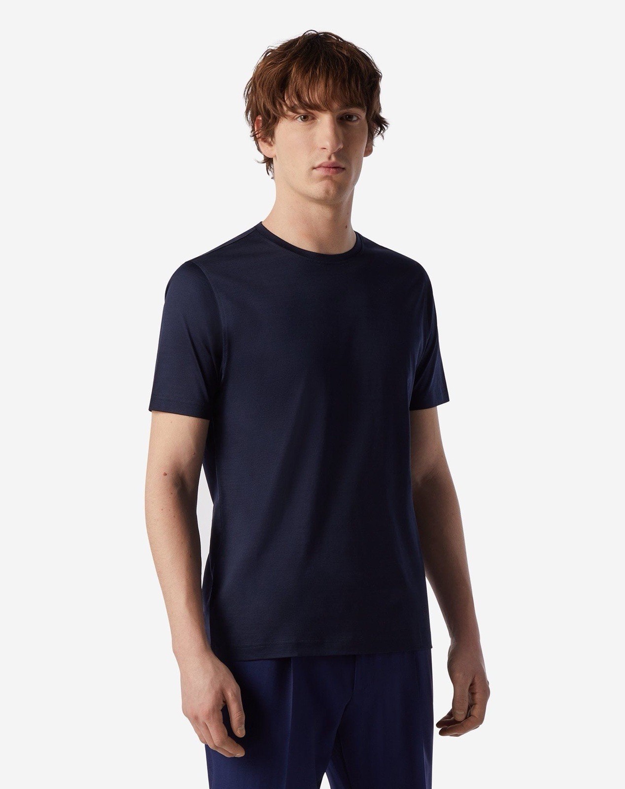 Corneliani Polyamide Navy Blue Crewneck T-shirt sz 58