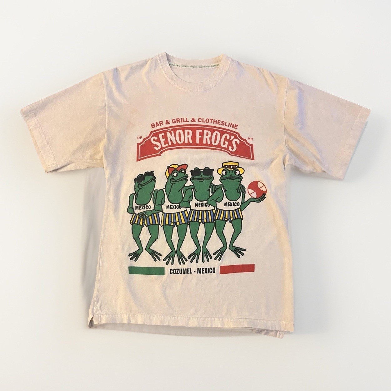 Vintage 90s T Shirt Mens Medium White Senor Frog’s Cozumel Mexico Tee