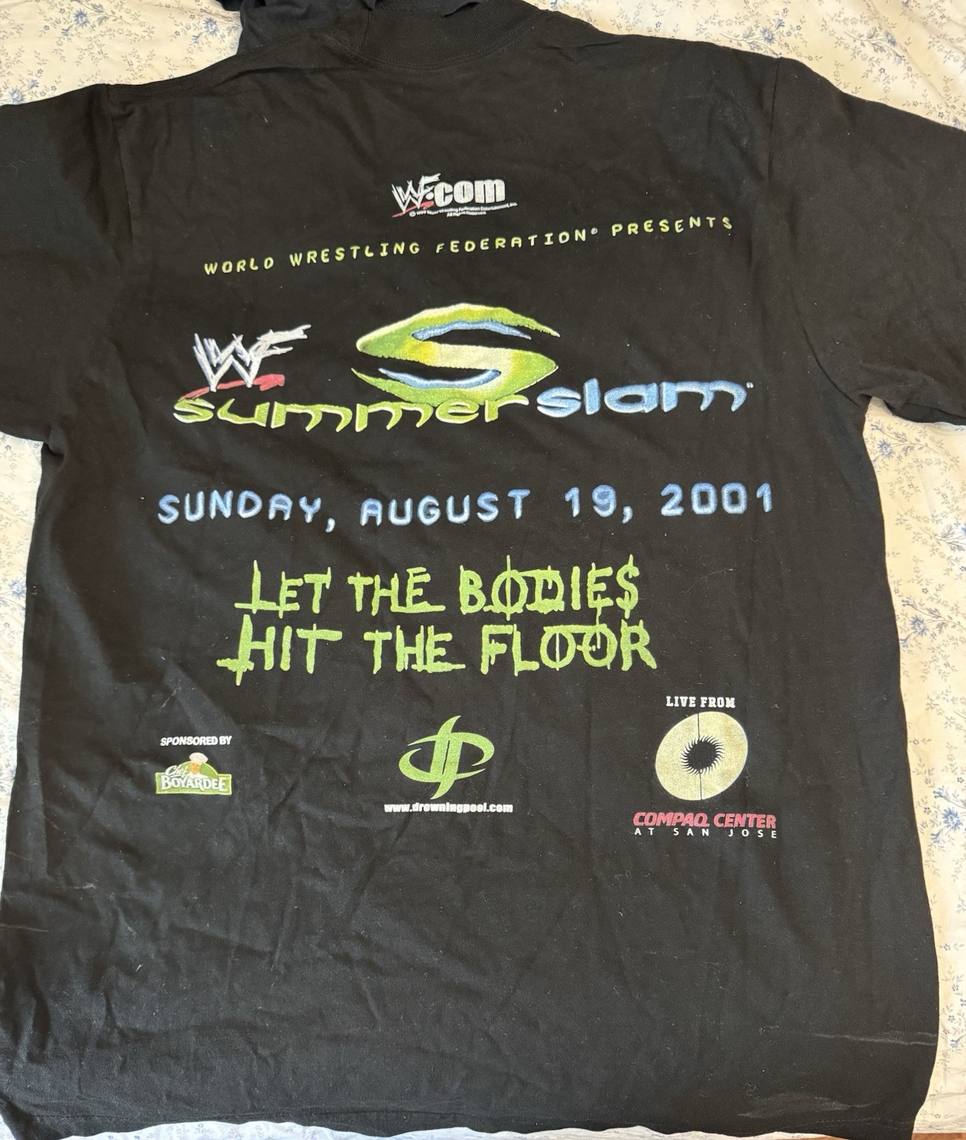 WWF/WWE SummerSlam 2001 perfect reprint Tee Shirt IYKYK Men’s medium gallery