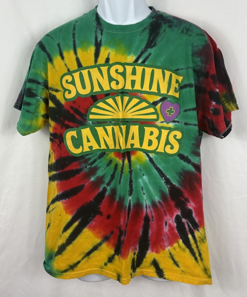 Sunshine Cannabis Double-Sided Tie Dye T-Shirt Men’s Medium Free The Plant gallery