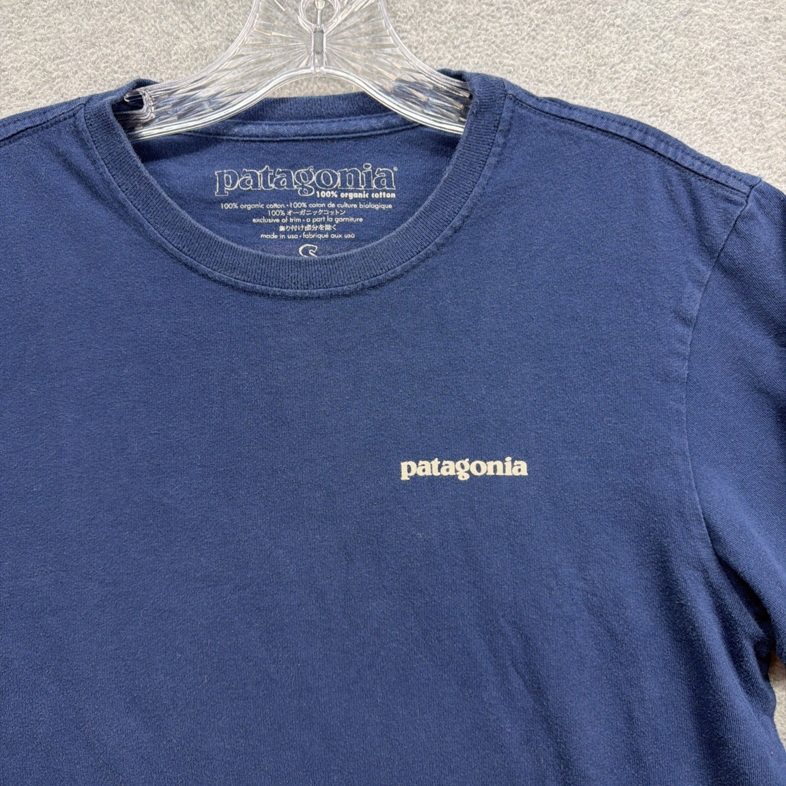 Patagonia Hiroshige T Shirt Mens Small Navy Made In USA Long Sleeve Mount Fuji gallery