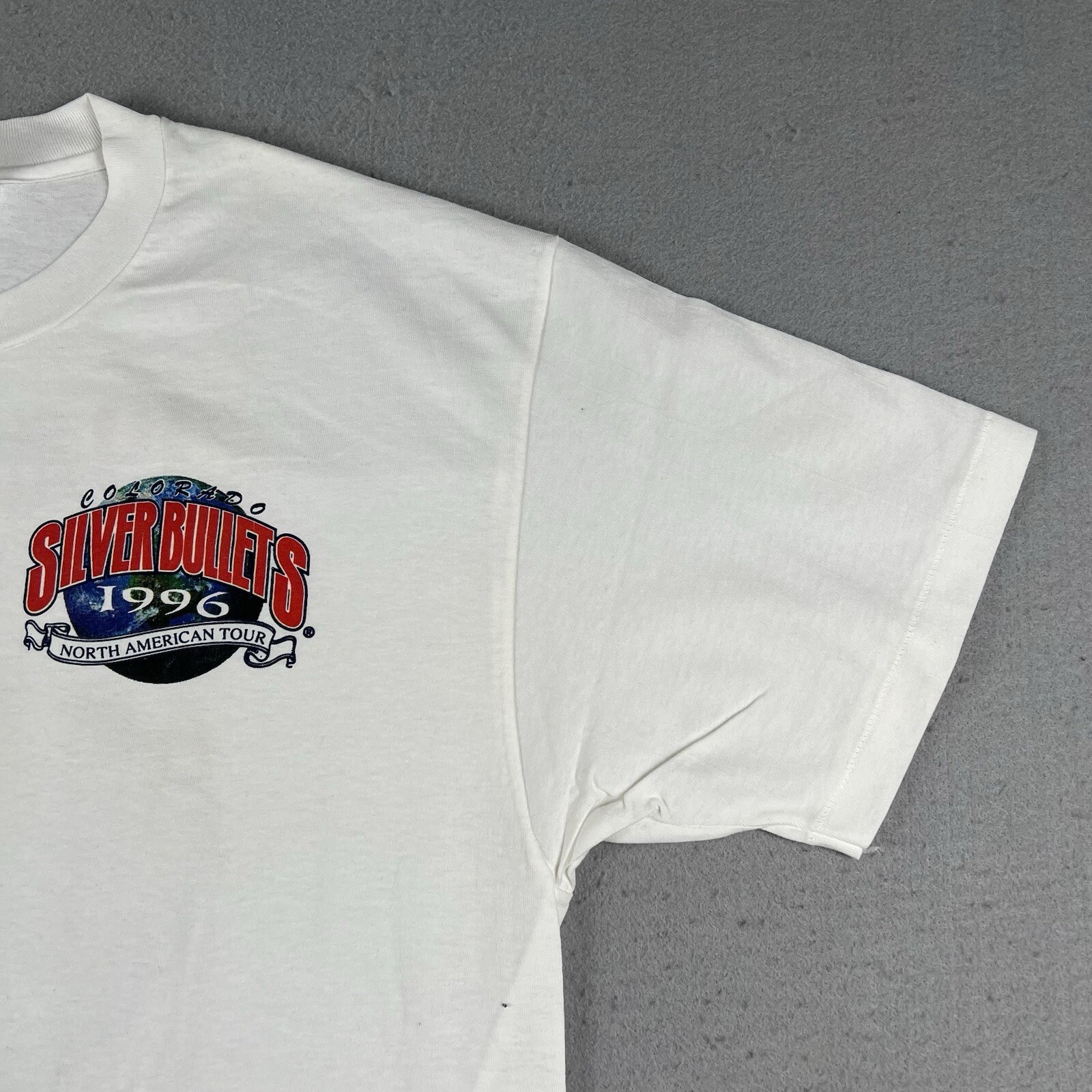 1996 Colorado Silver Bullets Shirt Men's XL White Short Sleeve Double Sided gallery