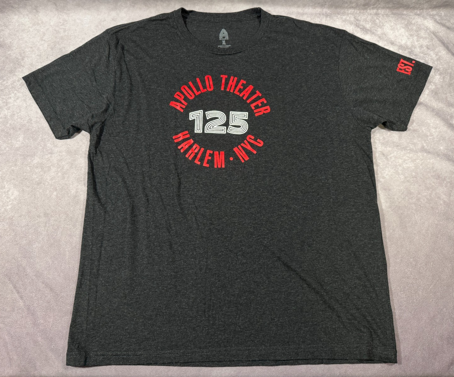 Apollo Theater Harlem NYC New York City 125 T-shirt Gray XL Rayon