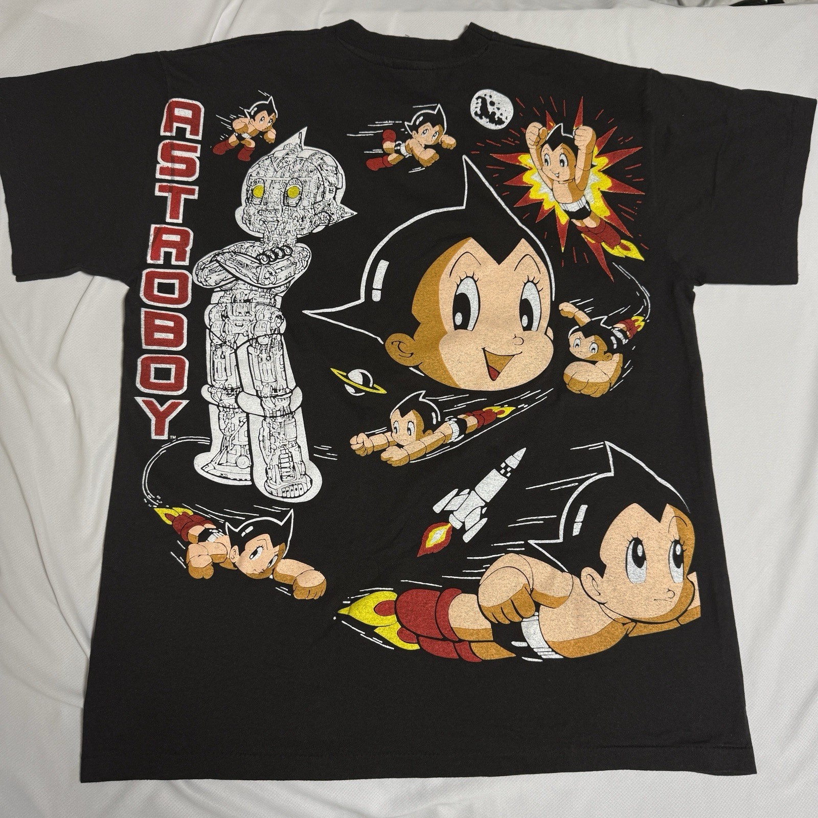 90s vintage Astro boy Tee T-shirt Black Tezuka Osamu Japan Anime Tultex gallery